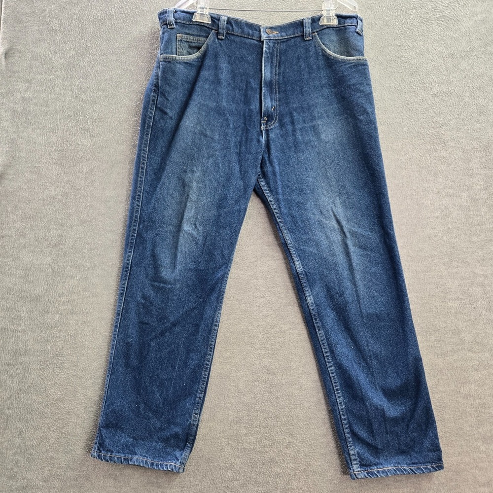 VINTAGE Levi's Skosh Men Jeans 36x30 Blue Orange Tab Straight High Rise 80s USA